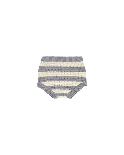 Rylee + Cru Knit Bloomer - Dusty Blue Stripe/Natural