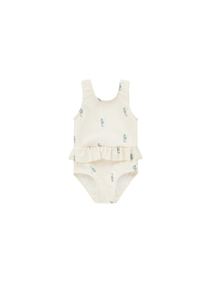 Rylee + Cru Skirted One-Piece - Seahorse