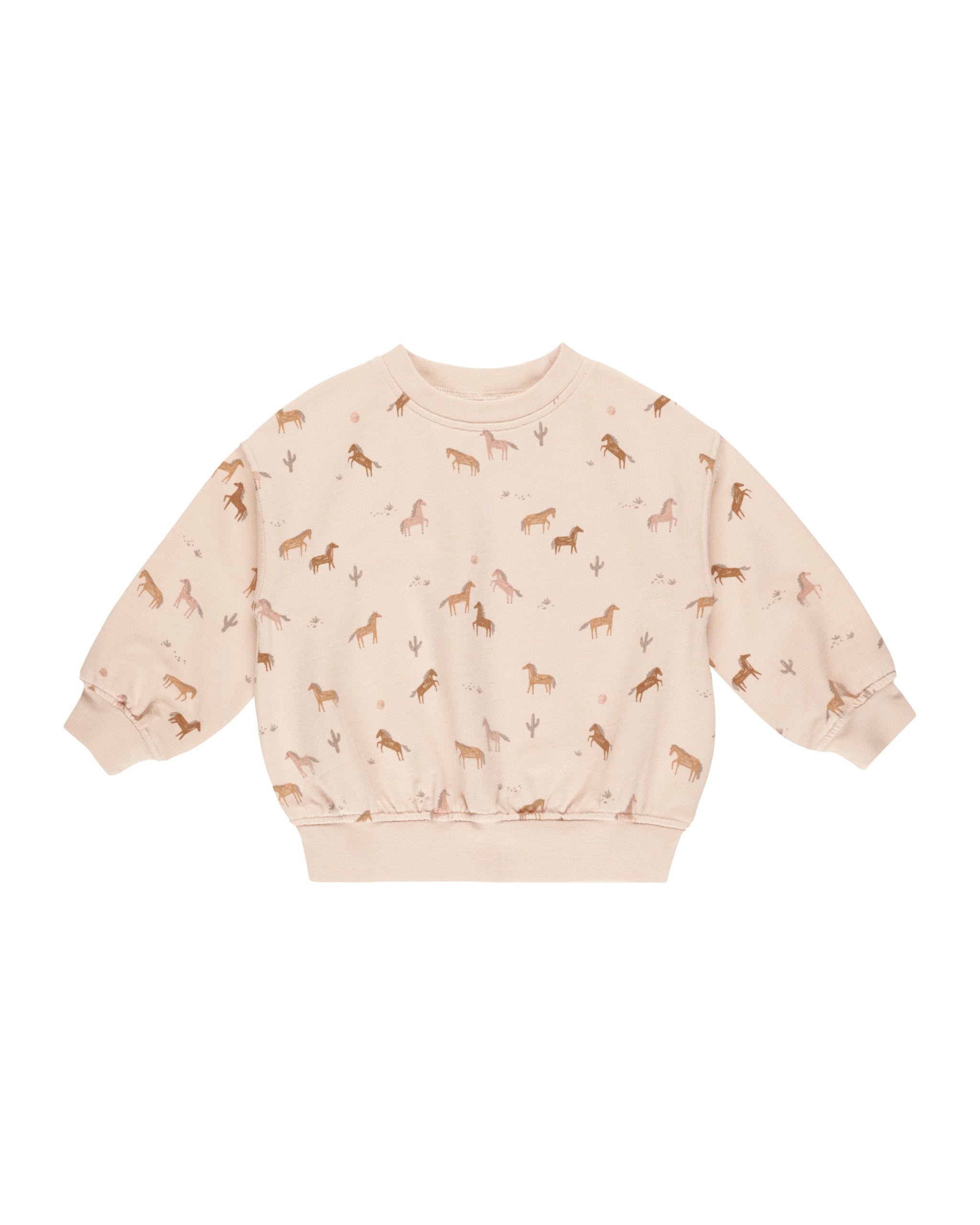 Rylee + Cru Relaxed Sweatshirt - Horses / Shell