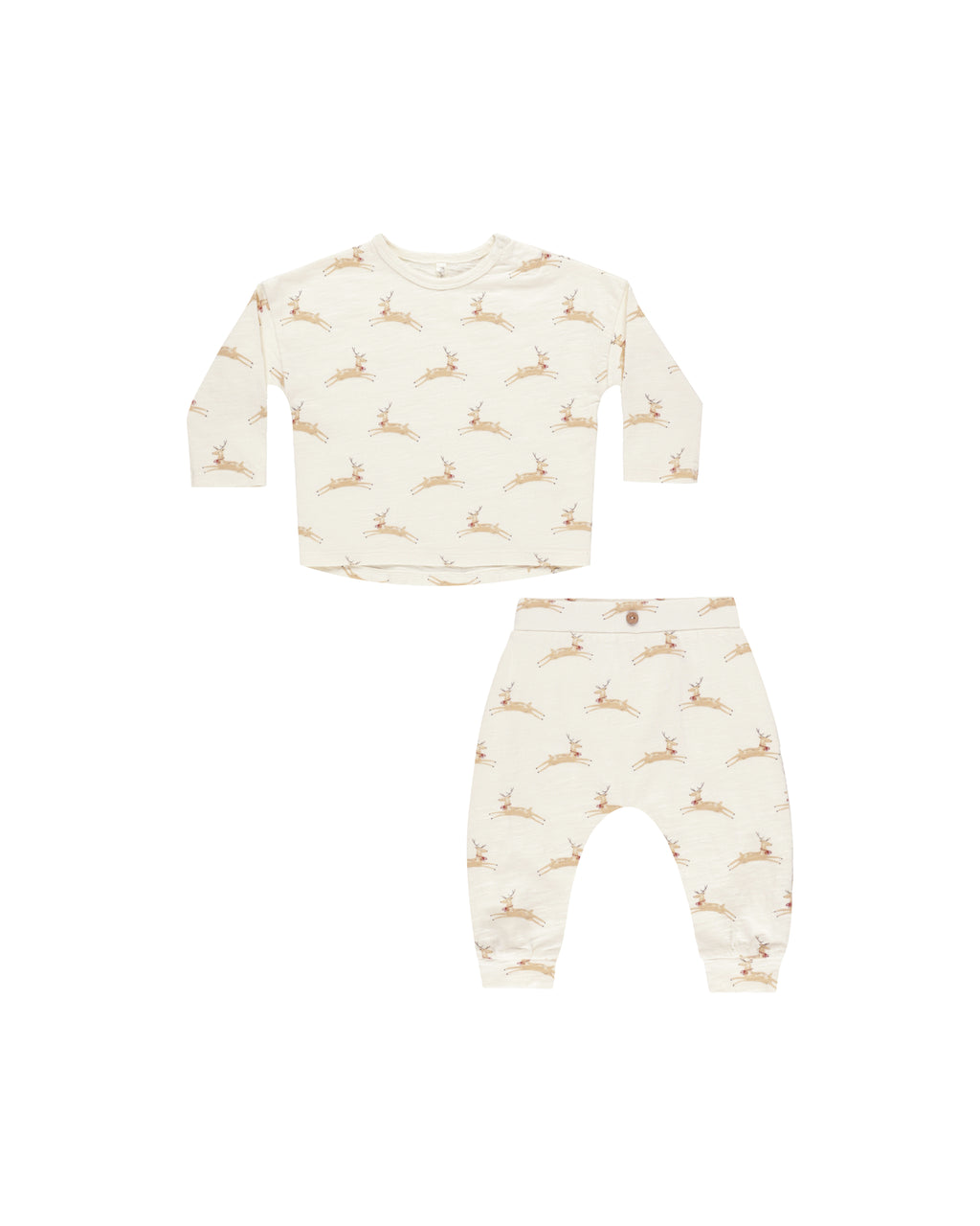 Rylee + Cru Long Sleeve Tee + Pant Set - Reindeer