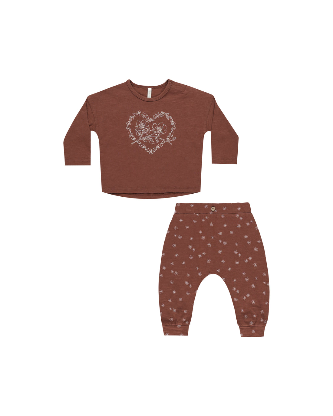 Rylee + Cru Long Sleeve Tee + Pant Set - Posey Heart