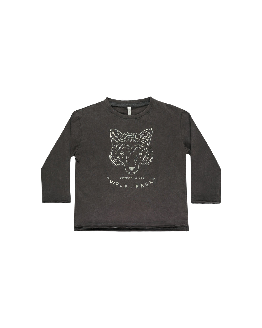 Rylee + Cru Raw Edge Long Sleeve Tee - Wolf