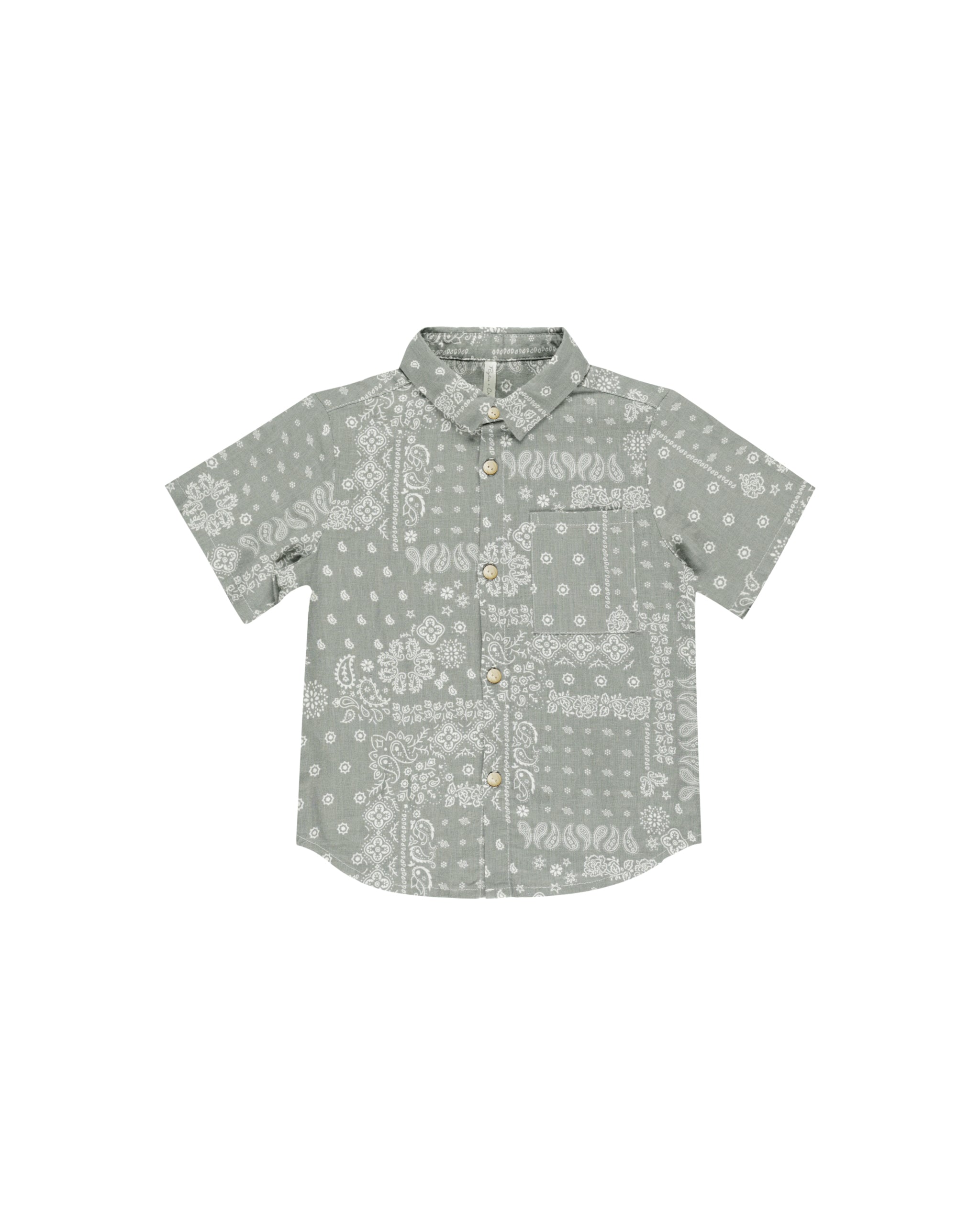 Rylee + Cru Collared Short Sleeve Shirt - Laurel Bandana