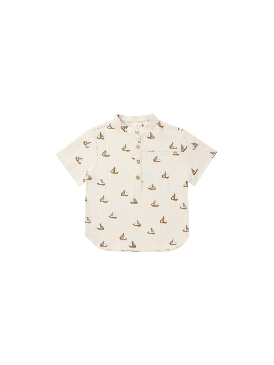 Rylee + Cru Short Sleeve Mason Shirt - Sailboats