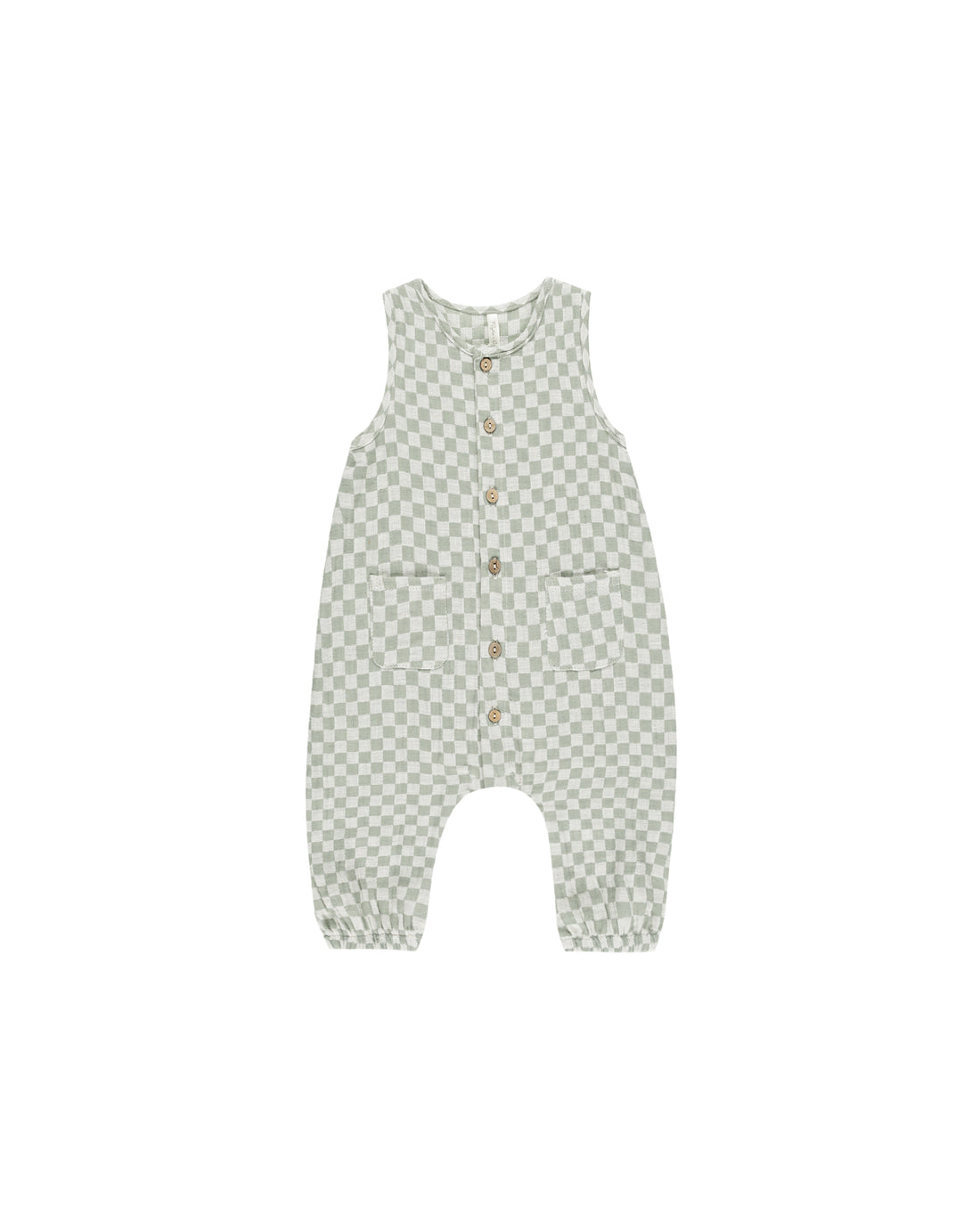 Rylee + Cru Woven Jumpsuit - Sage Check