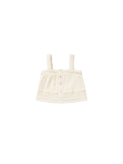 Rylee + Cru Pleat Tank - Ivory