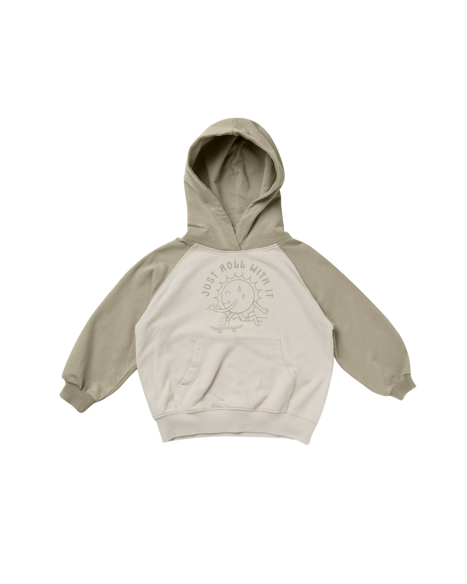 Rylee+ Cru Just Roll With It Raglan Hoodie - Natural Fern