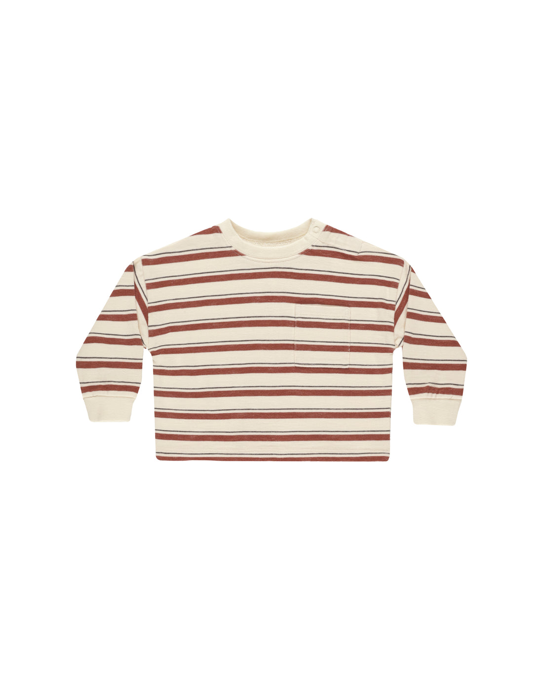 Rylee + Cru Relaxed Long Sleeve Tee - Brick Stripe