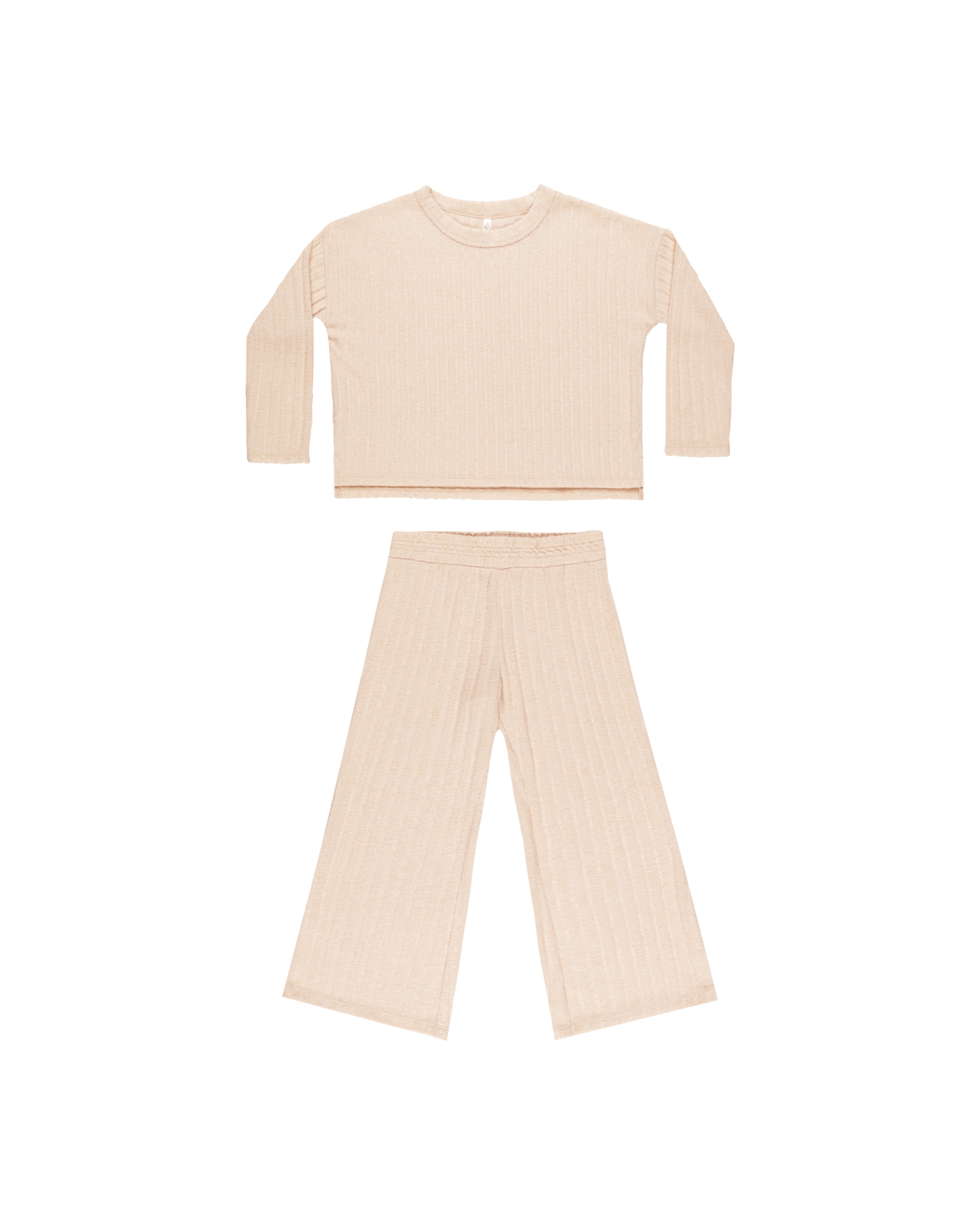 Rylee + Cru Cozy Rib Knit Set - Shell