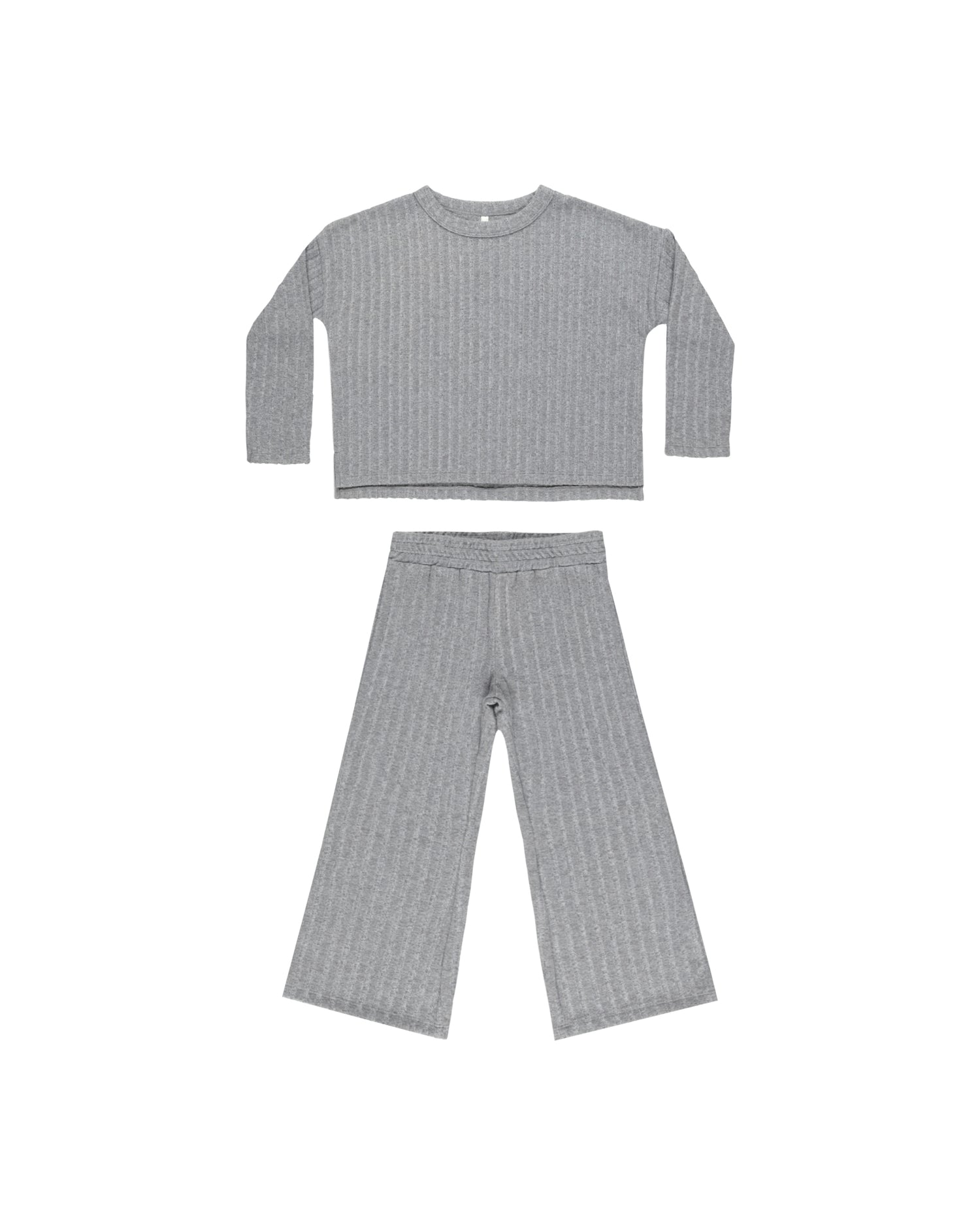 Rylee + Cru Cozy Rib Knit Set - Dusty Blue