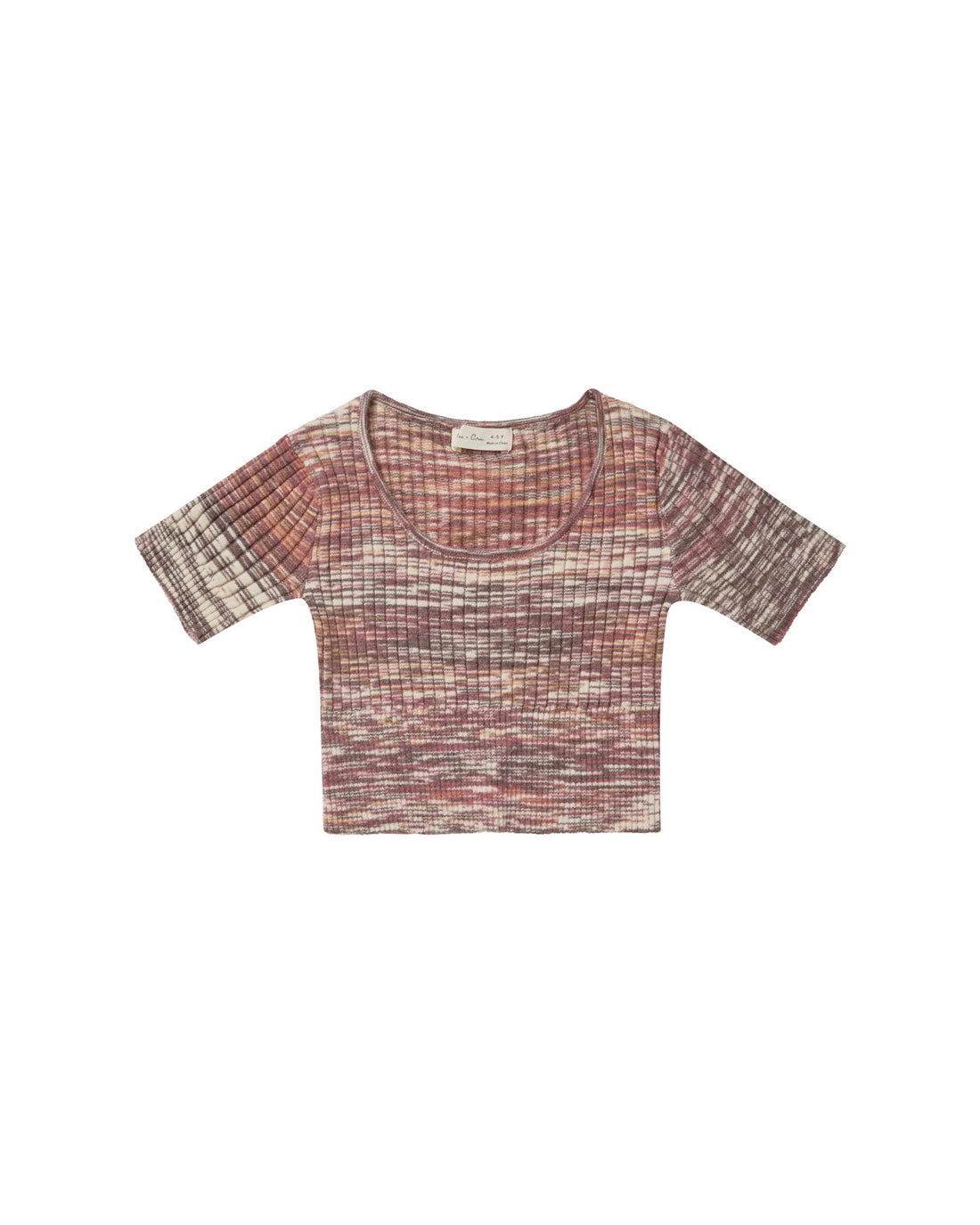 Rylee + Cru Square Neck Rib Tee - Heathered Melon