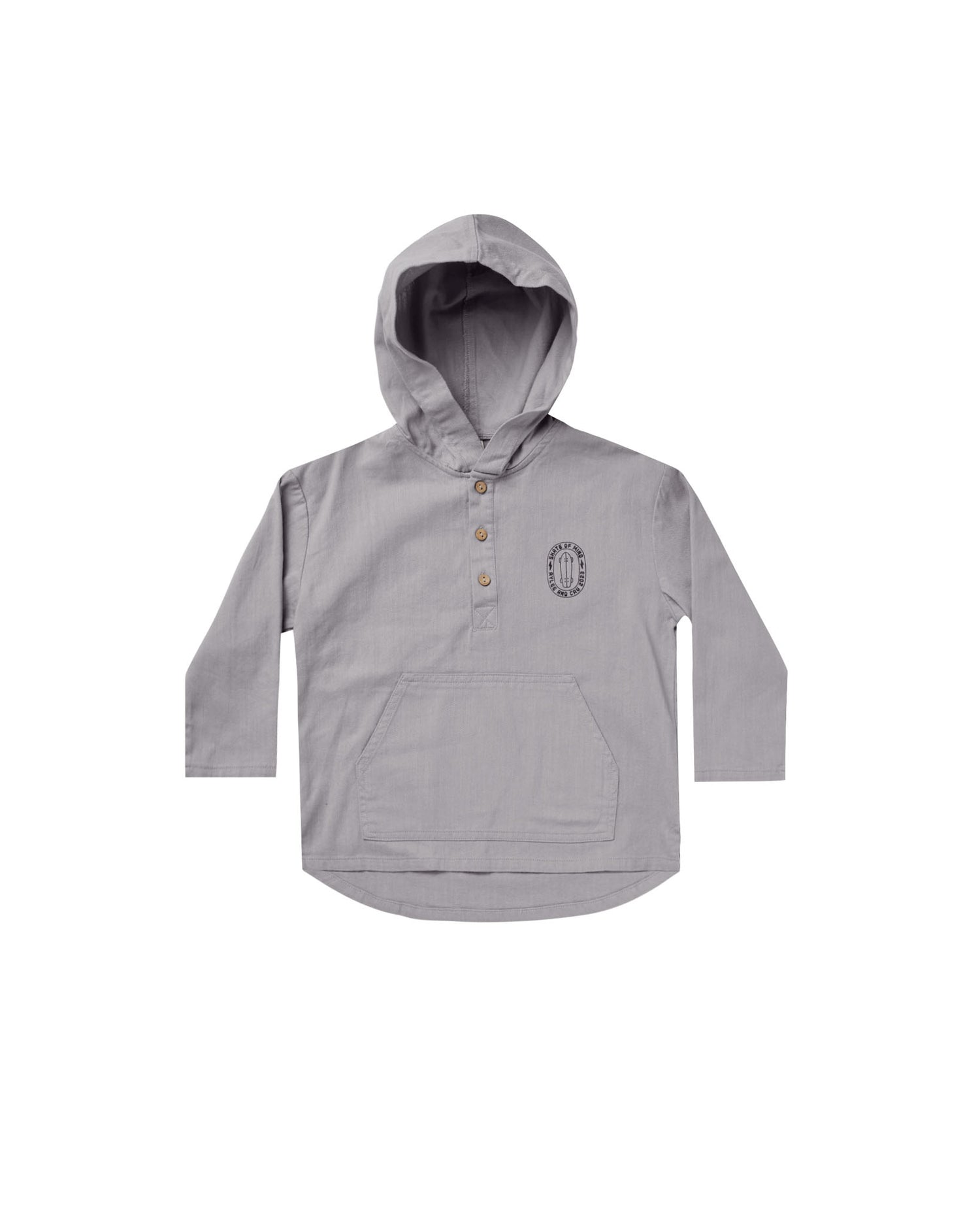 Rylee + Cru Henley Hoodie - French Blue