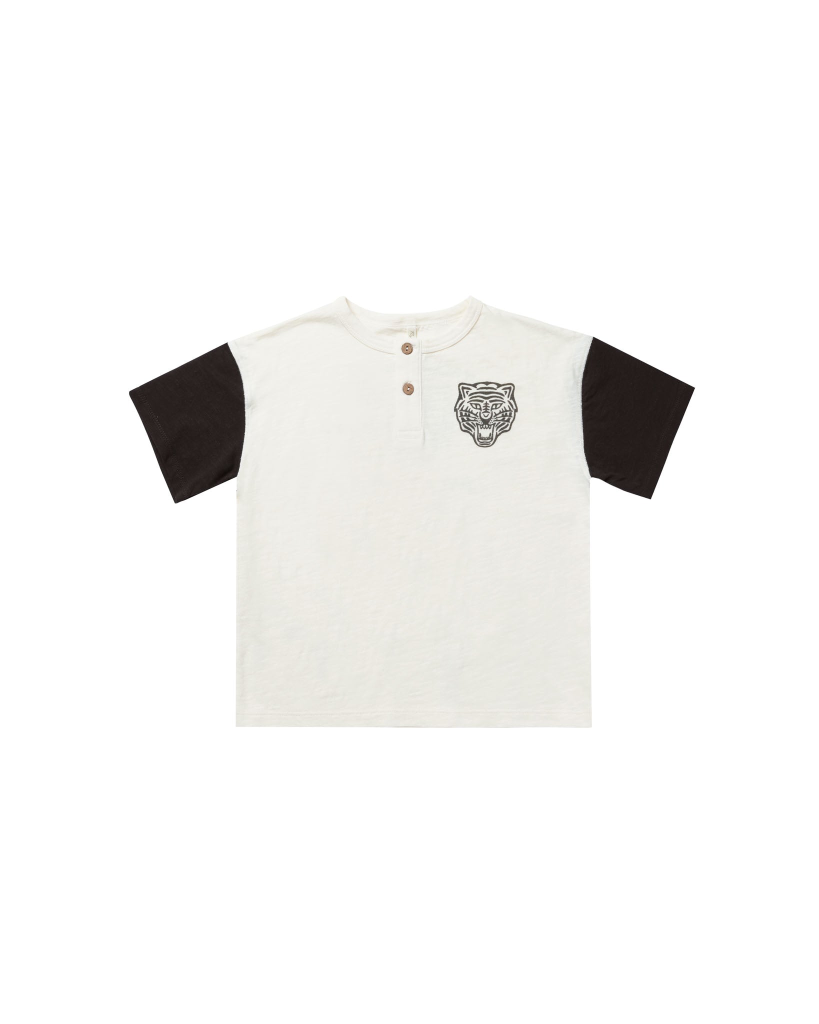 Rylee + Cru Henley Contrast Tee - Tiger