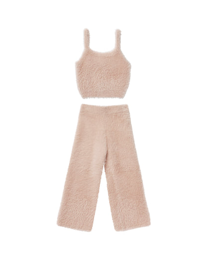 Rylee + Cru Fuzzy Knit Set - Blush