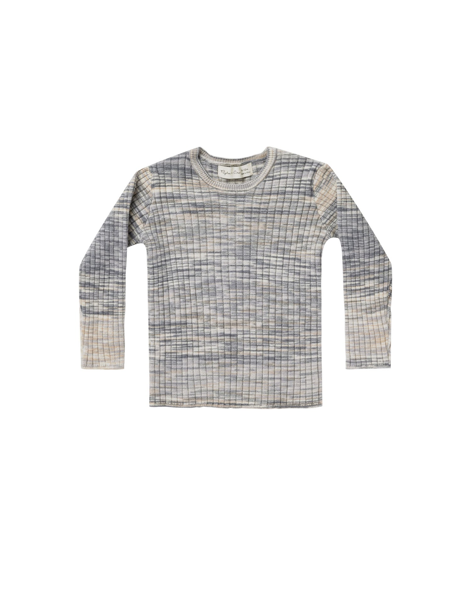 Rylee + Cru Ribbed Long Sleeve - Heathered Blue