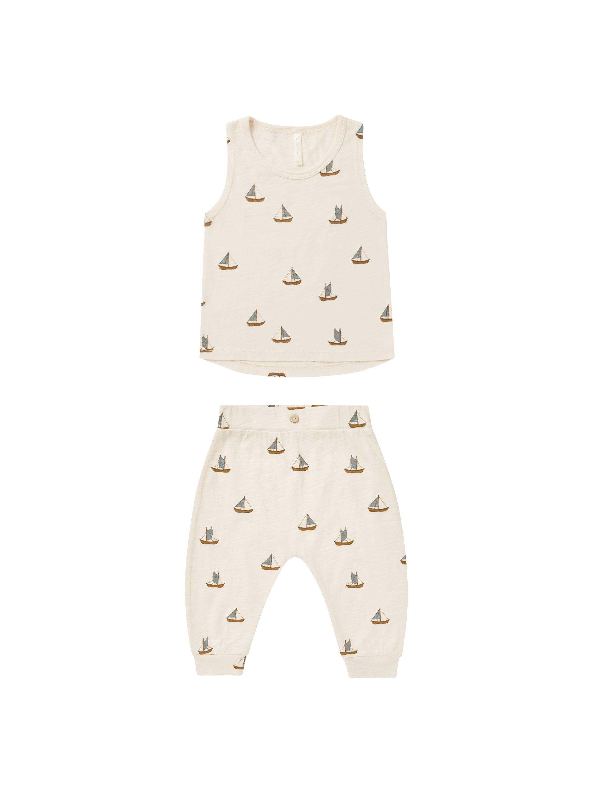 Rylee + Cru Tank + Slouch Pant Set - Sailboats