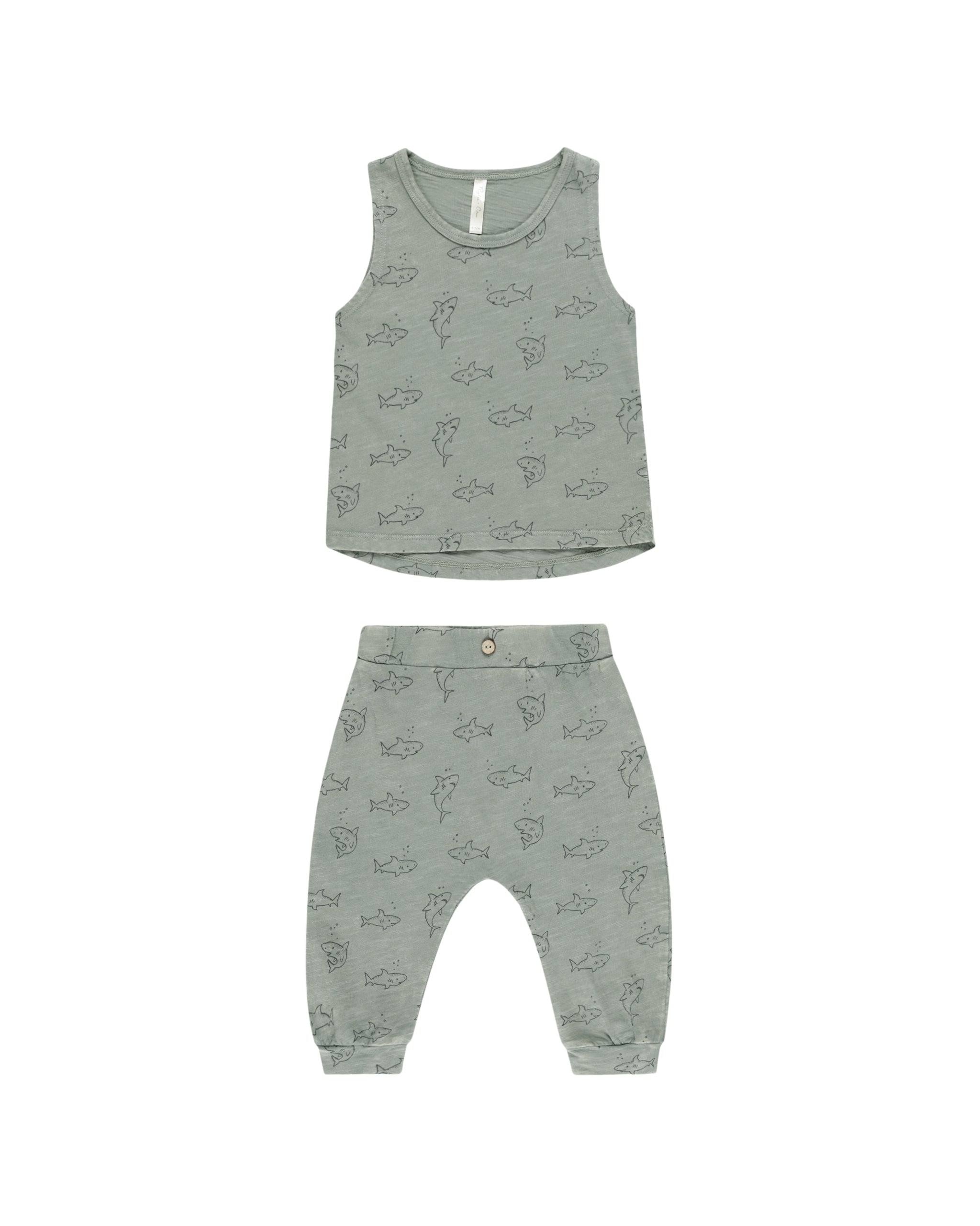 Rylee + Cru Tank+Slouch Pant Set - Sharks