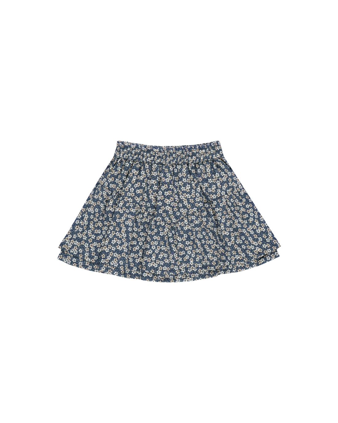 Rylee + Cru Tiered Mini Skirt - Blue Floral/Indigo