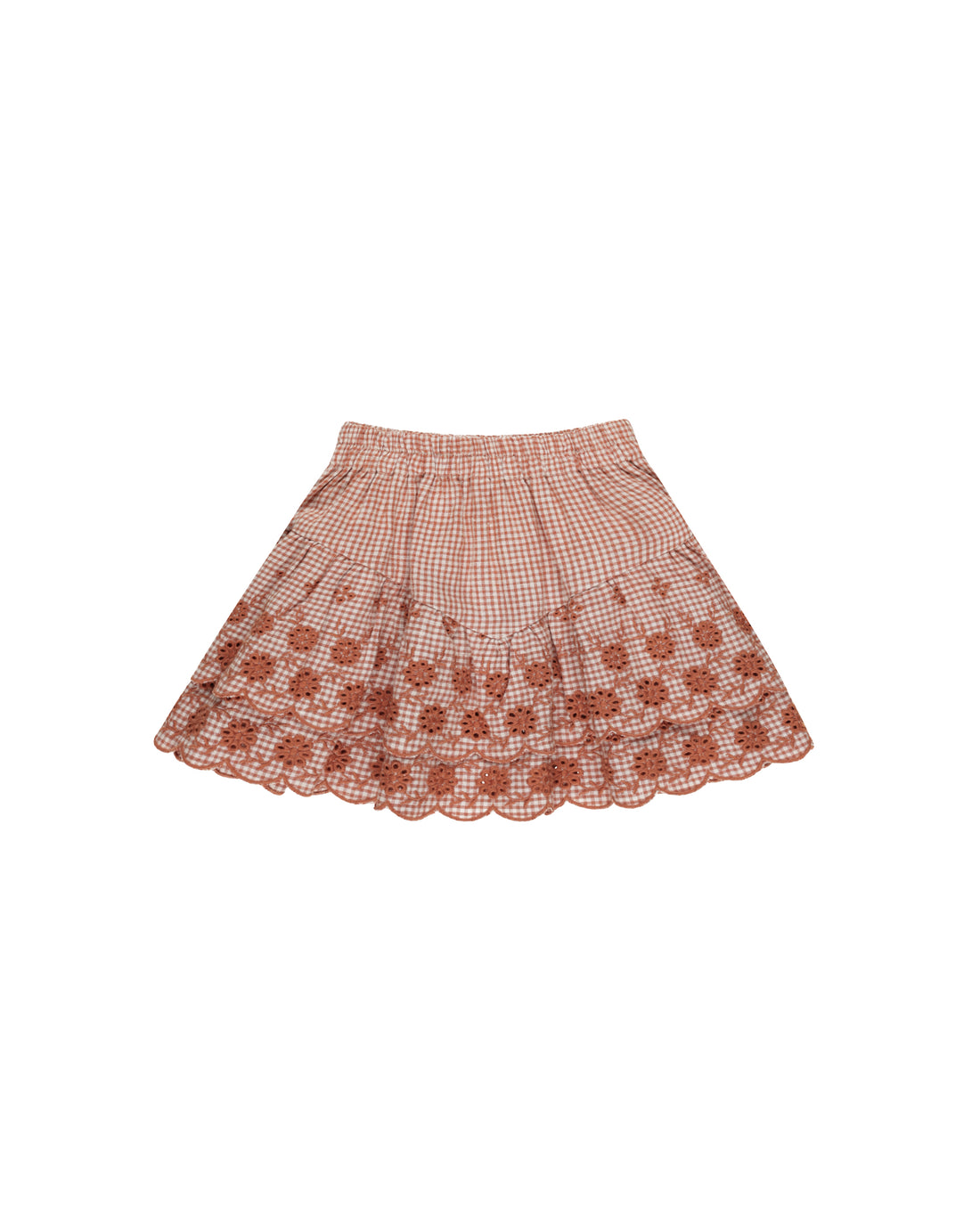 Rylee + Cru Tiered Mini Skirt - Poppy Gingham