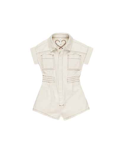 Rylee + Cru Utility Romper - Natural