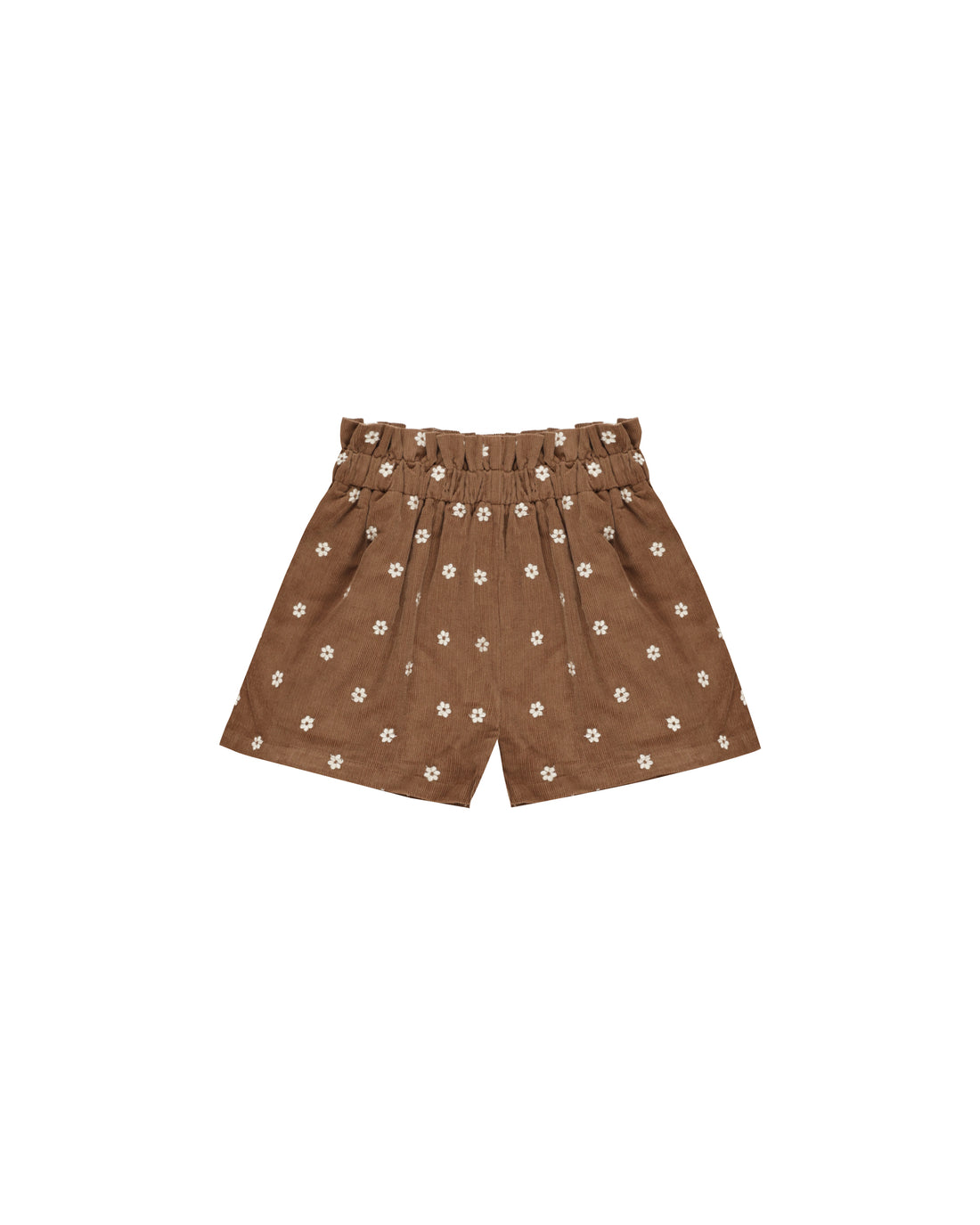 Rylee + Cru Paperbag Shorts - Floral Embroidery/Saddle