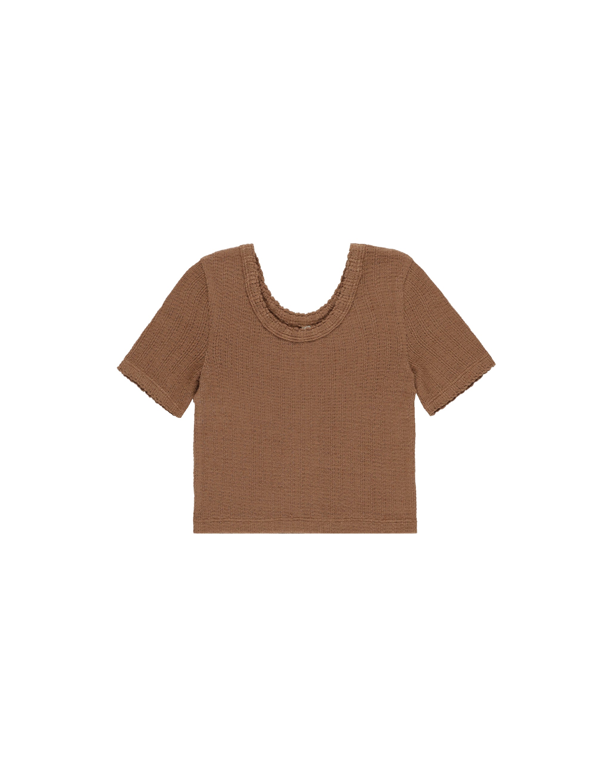 Rylee + Cru Scallop Tee - Saddle