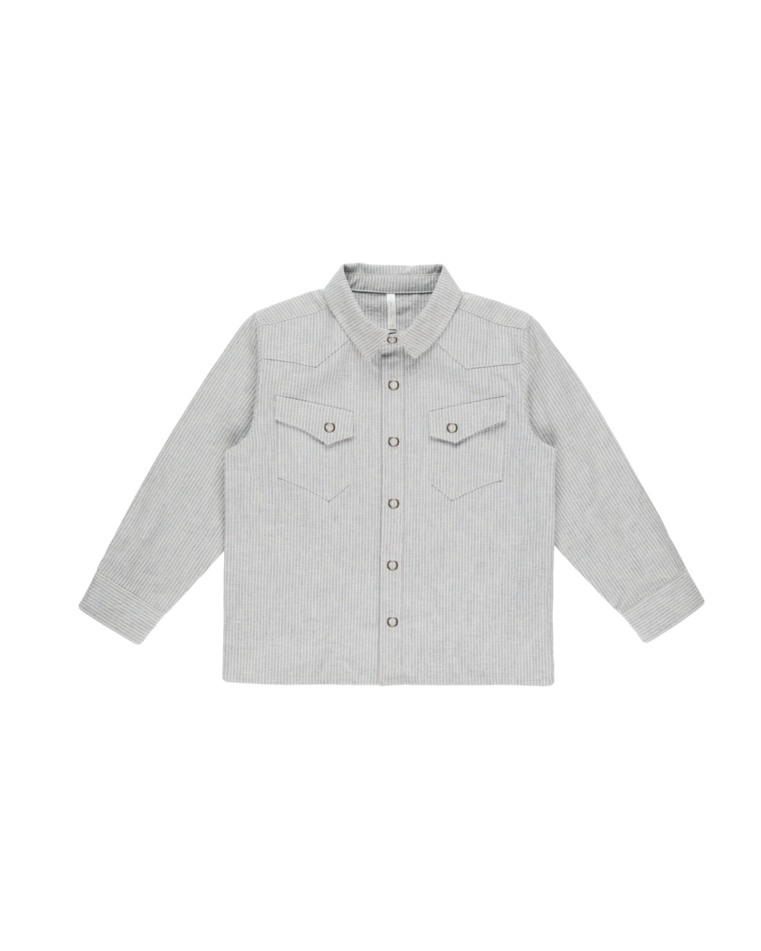 Rylee + Cru Long Sleeve Western Shirt -  Blue Micro Stripe