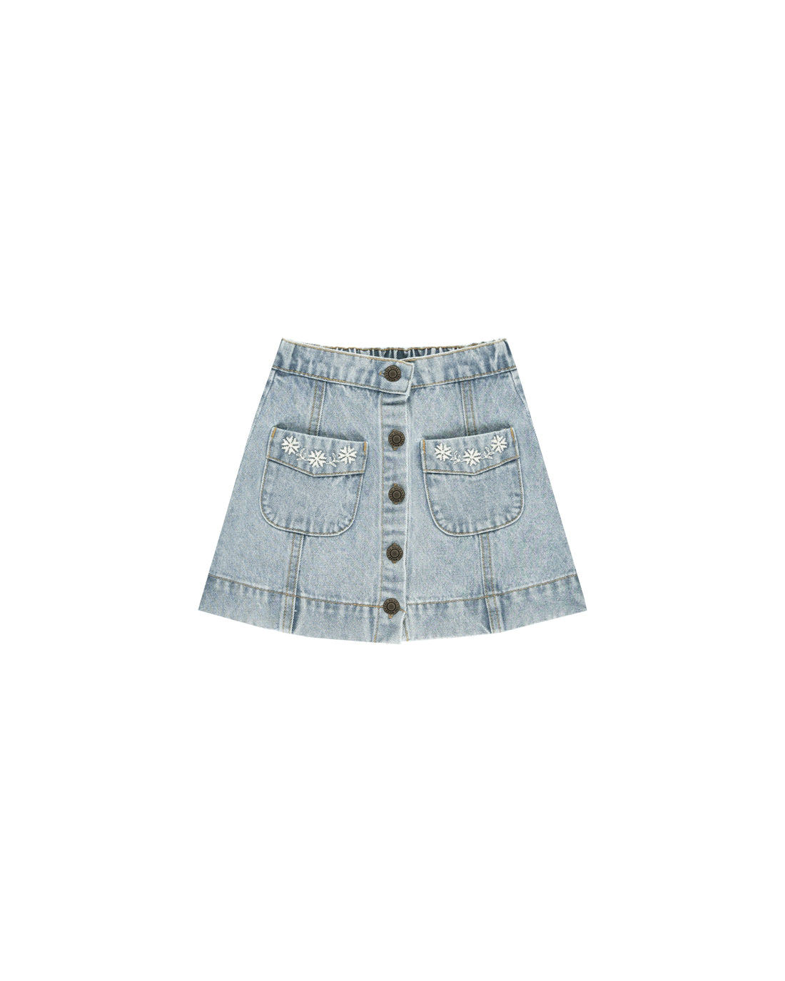 Rylee + Cru Denver Mini Skirt - Light Washed Denim