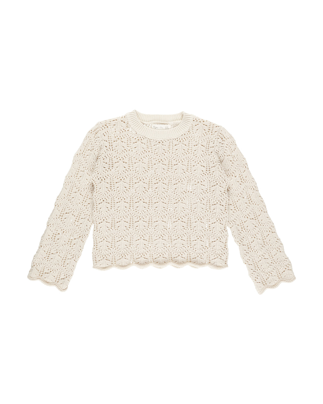 Rylee + Cru Crochet Knit Pullover - Natural