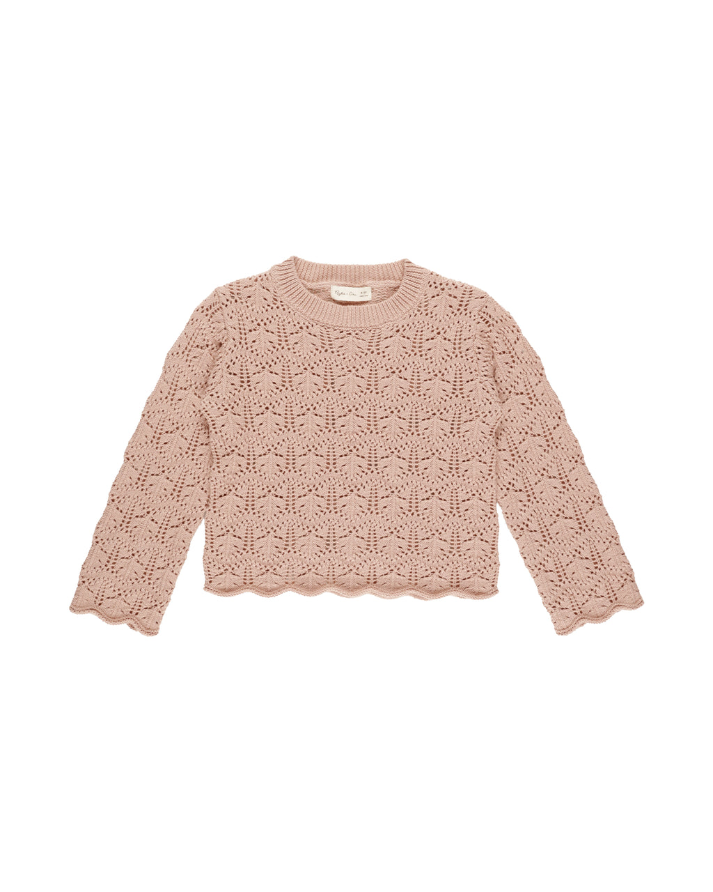 Rylee + Cru Crochet Knit Pullover - Rose