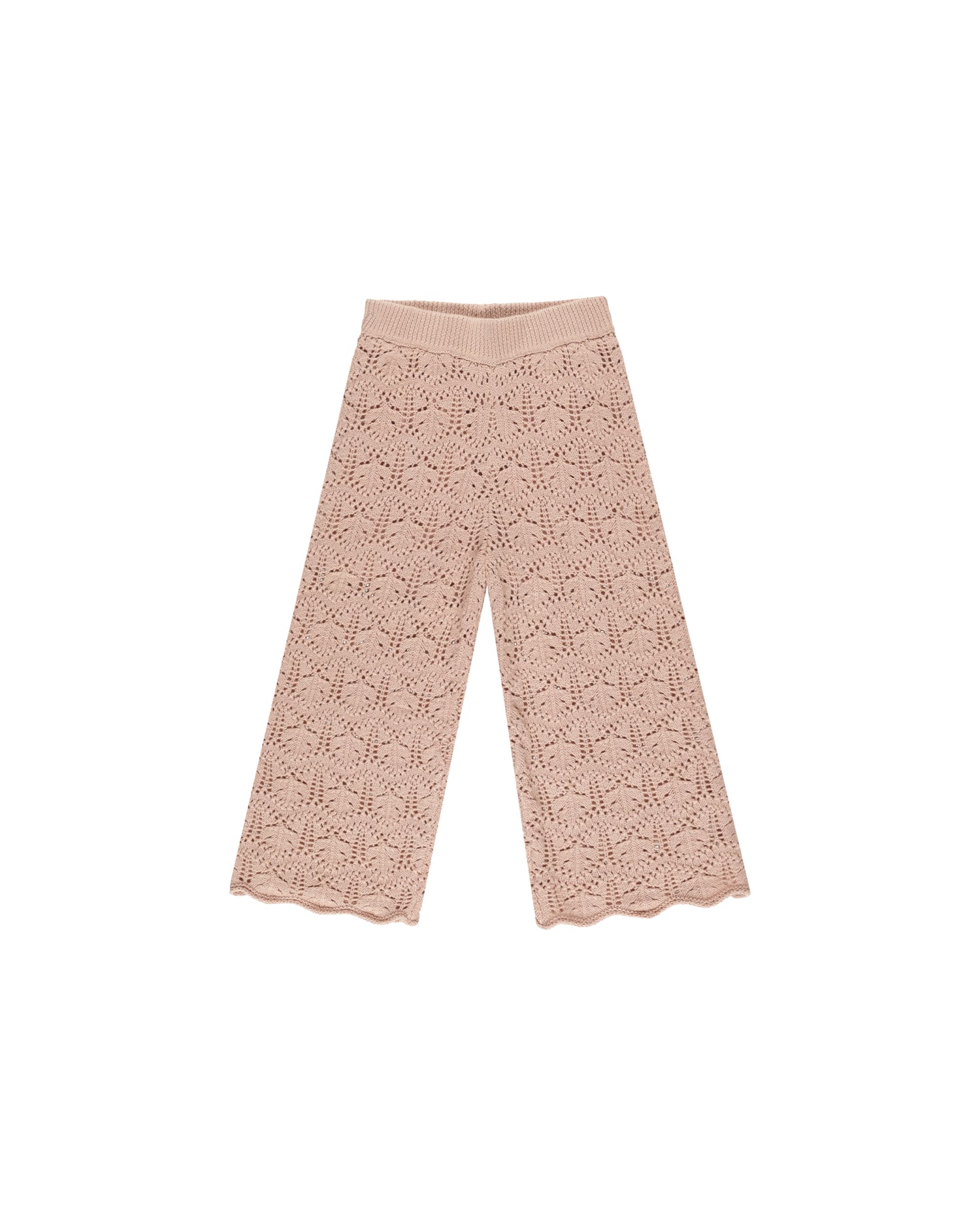 Rylee + Cru Crochet Knit Pant - Rose