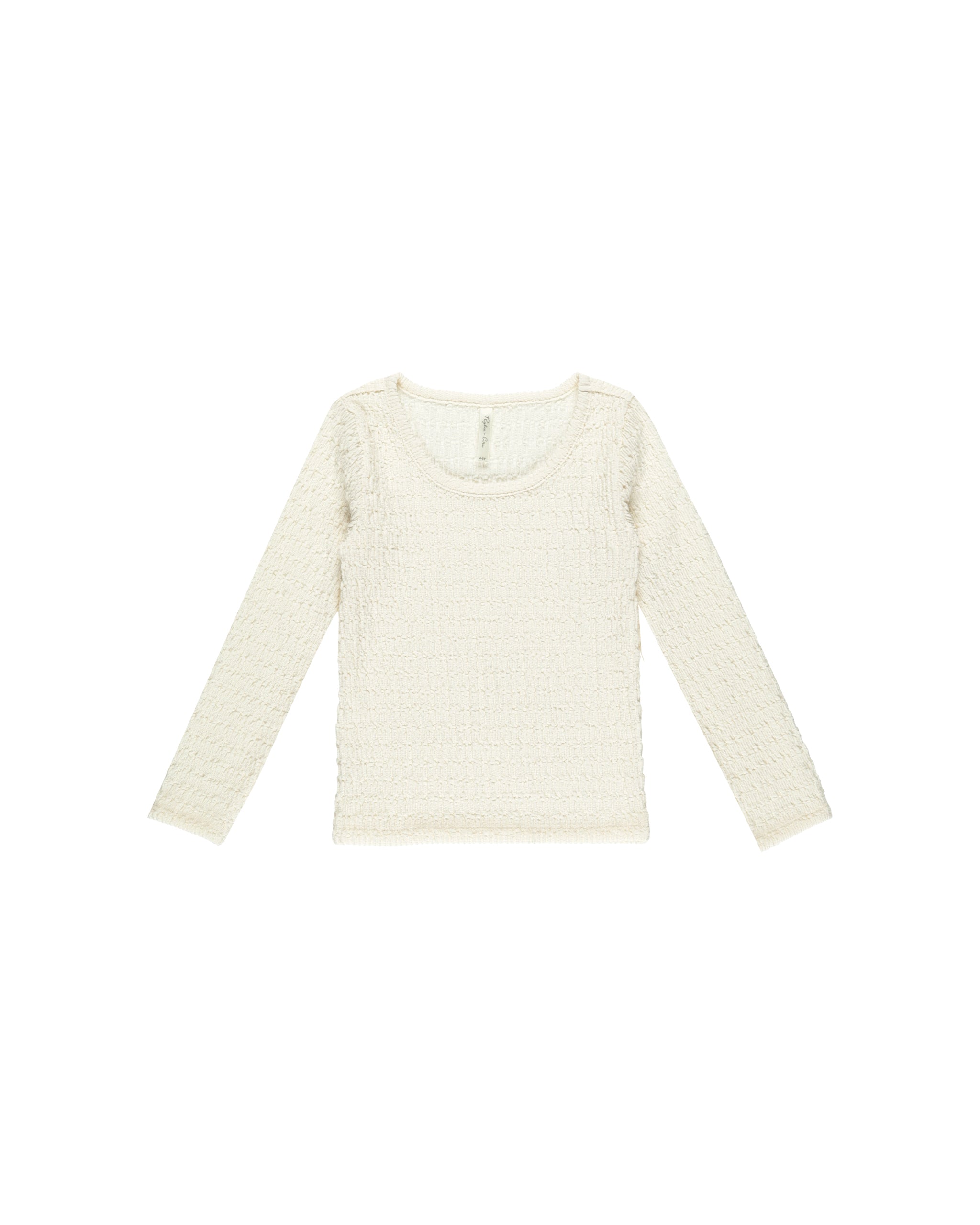 Rylee + Cru Textured Long Sleeve Top - Ivory