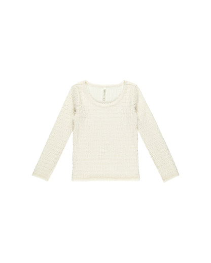 Rylee + Cru Textured Long Sleeve Top - Ivory