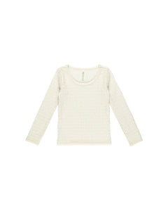 Rylee + Cru Textured Long Sleeve Top - Ivory