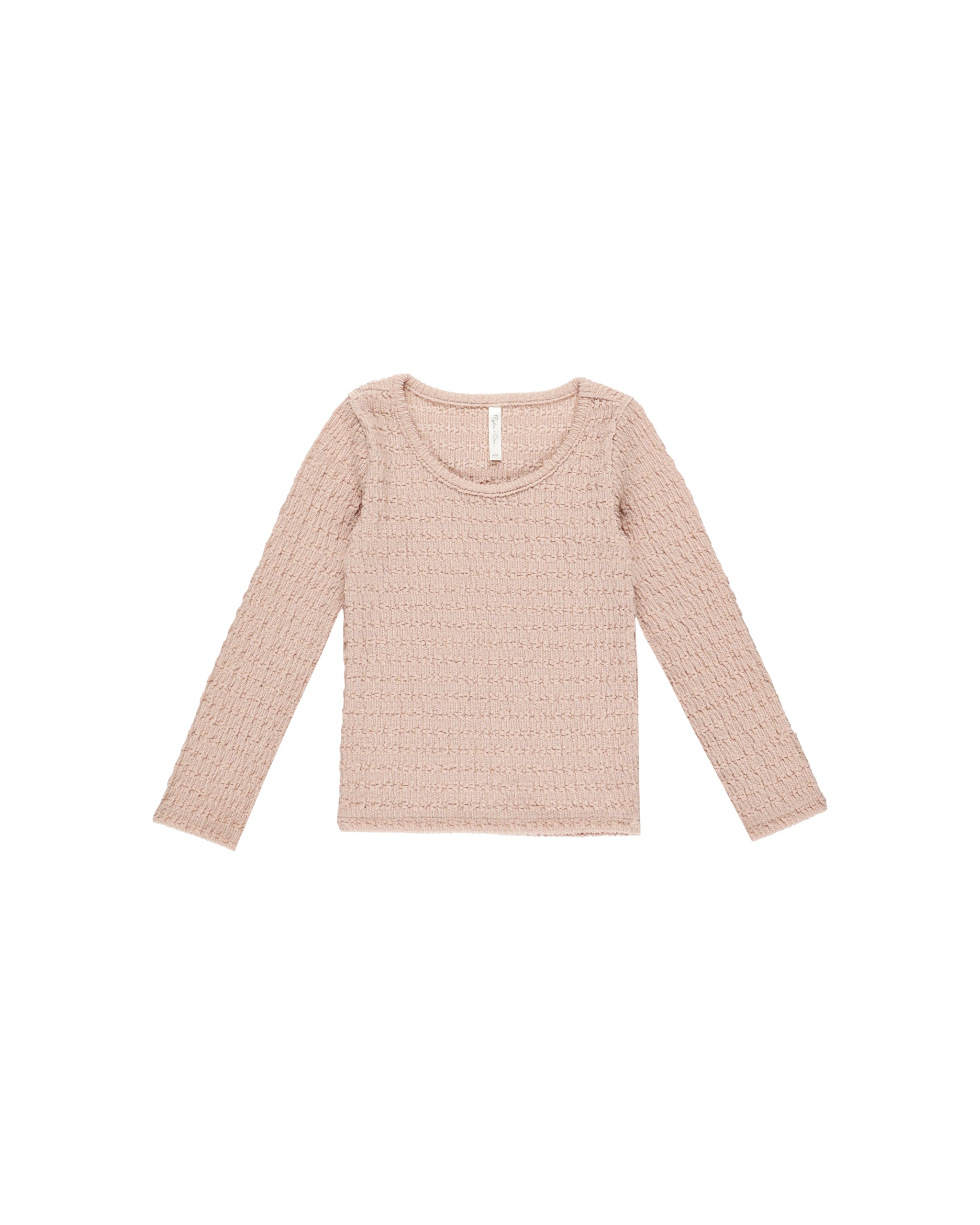 Rylee + Cru Textured Long Sleeve Top - Rose