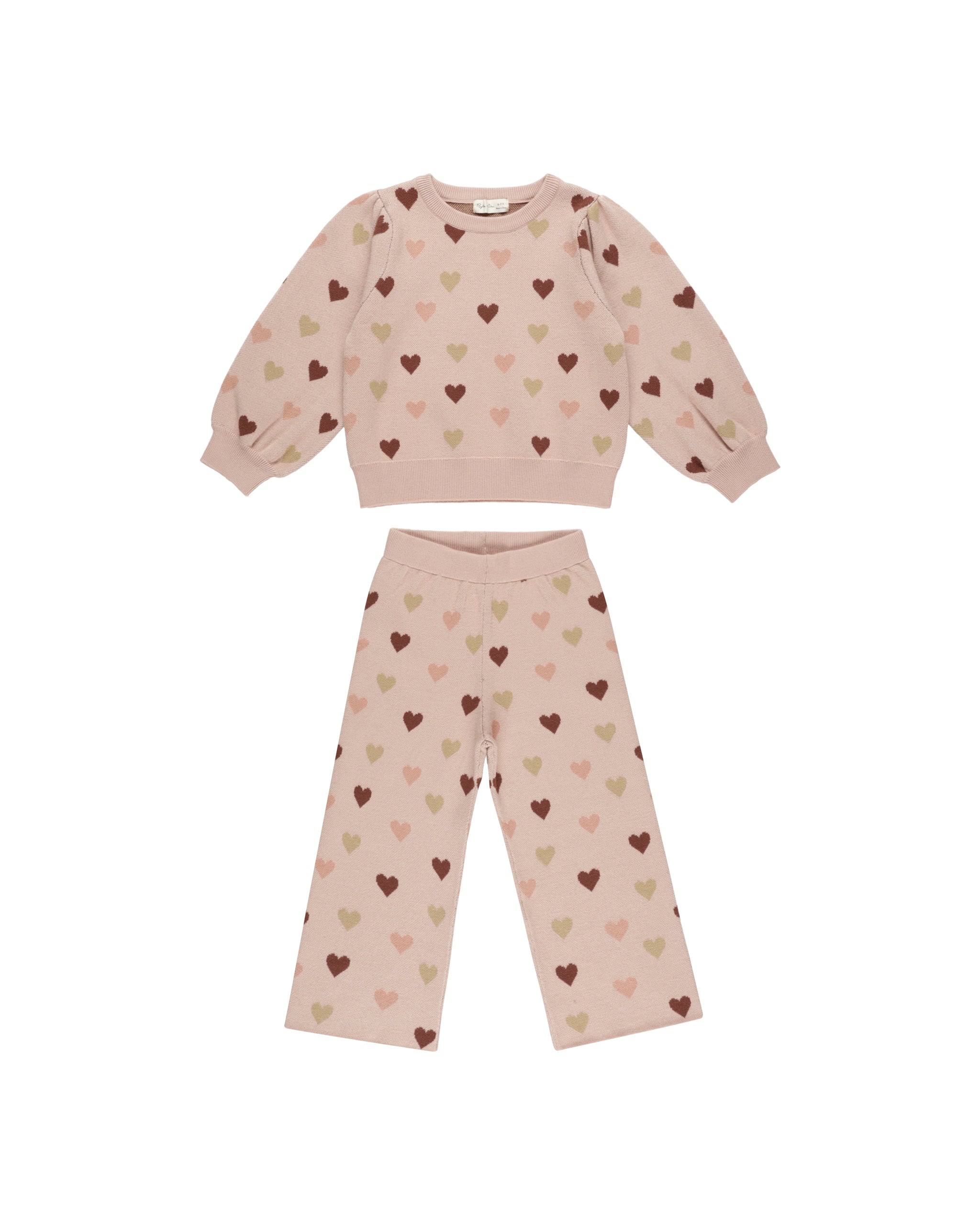 Rylee + Cru Jacquard Knit Set - Hearts