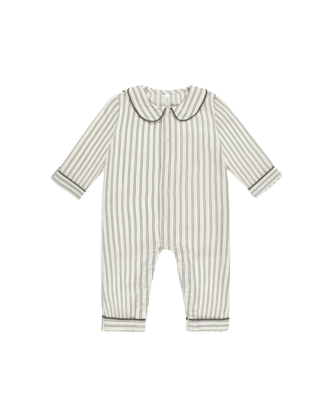 Rylee + Cru Baby Pajama Romper - Forest Pinstripe