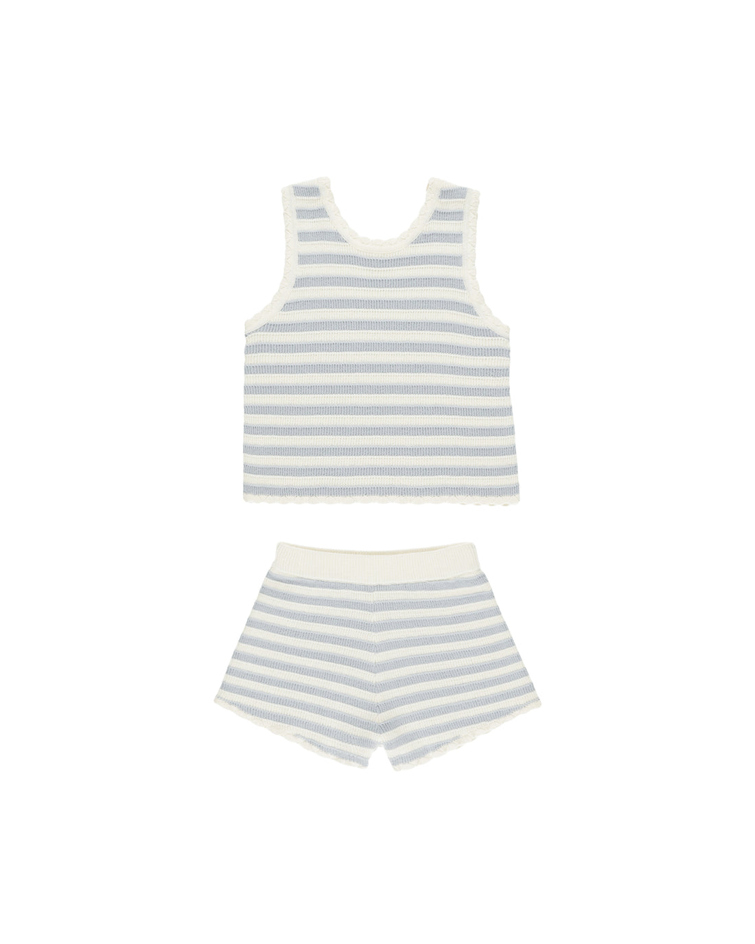 Rylee + Cru Crochet Tank Set - Blue Stripe