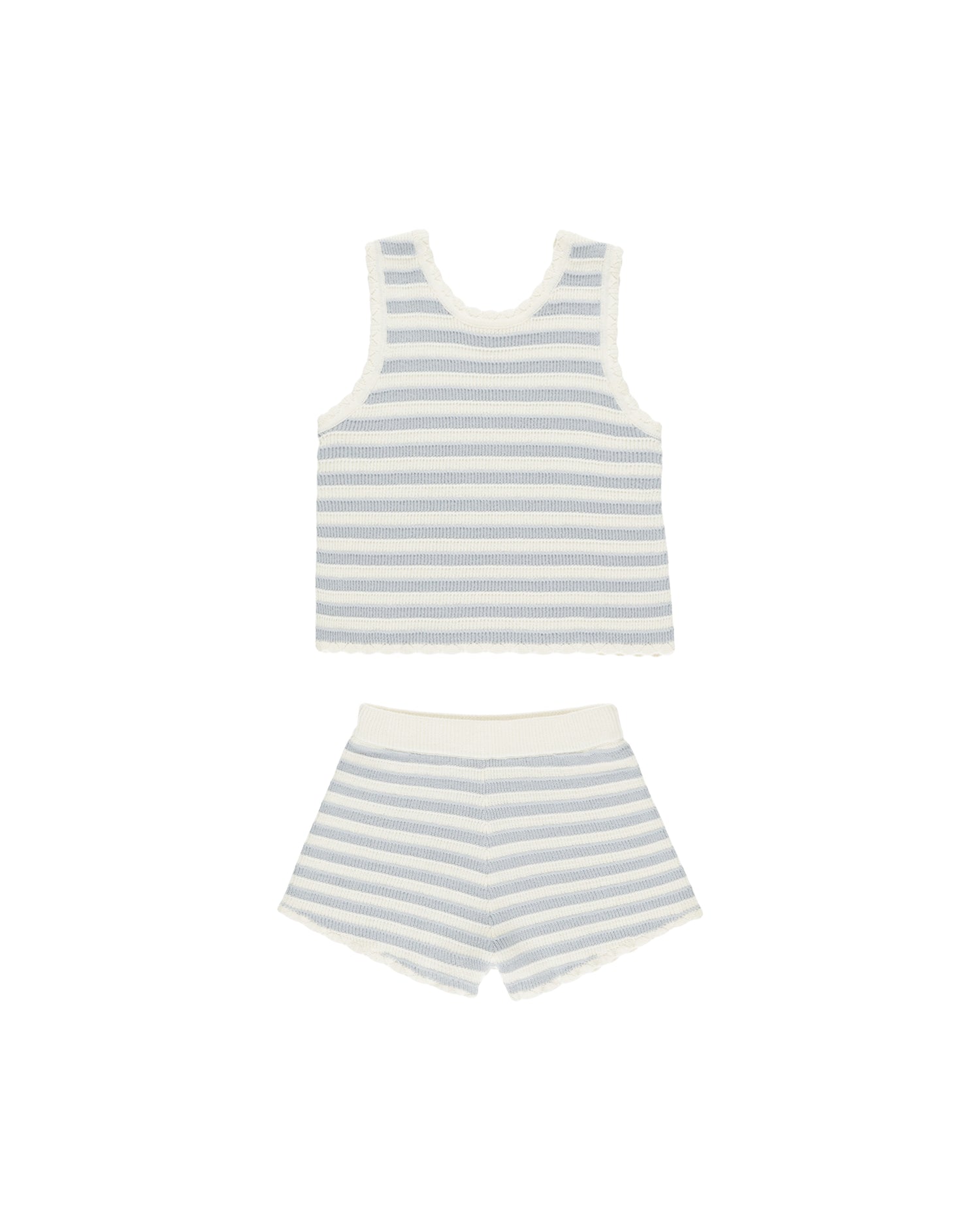 Rylee + Cru Crochet Tank Set - Blue Stripe