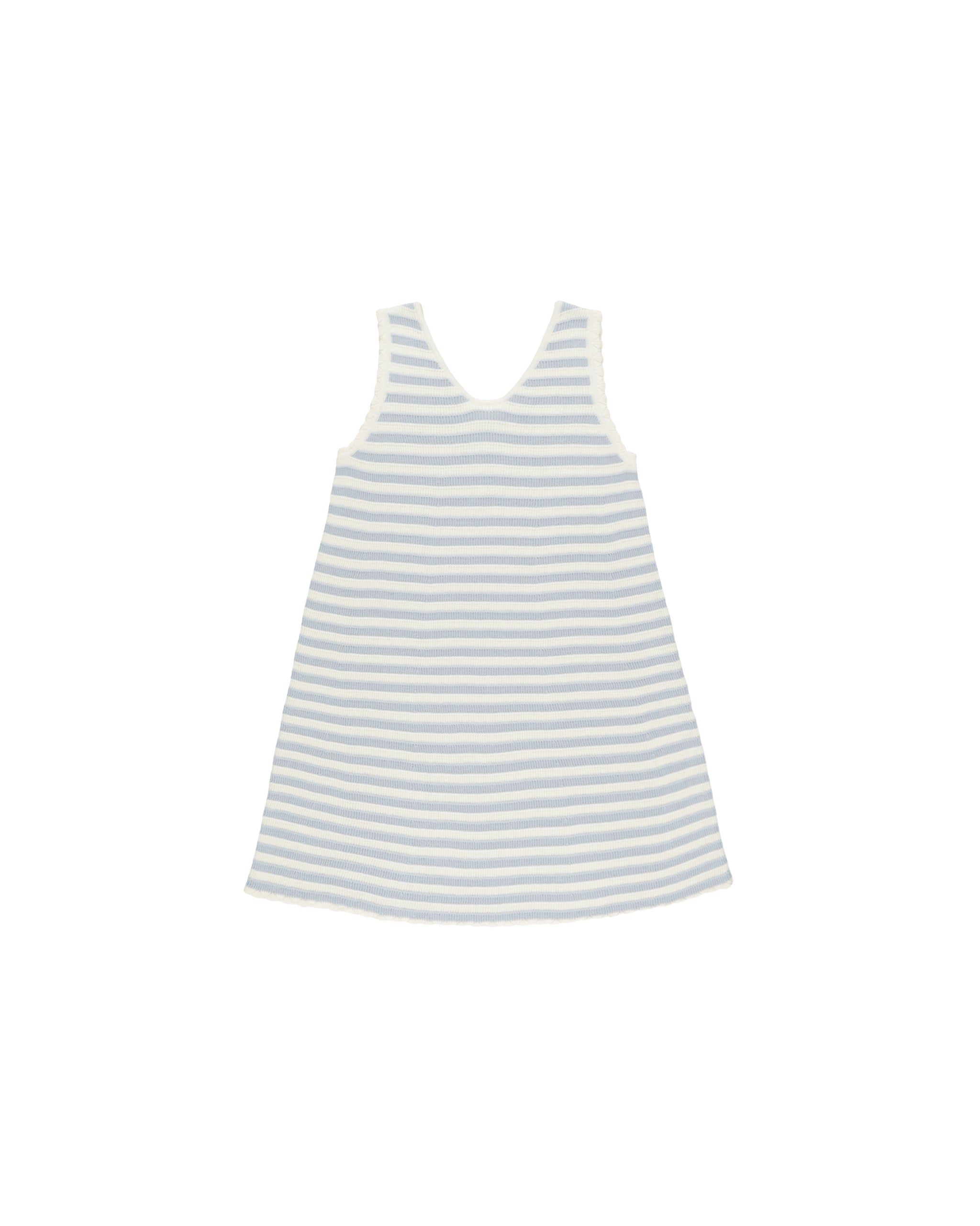 Rylee + Cru Crochet Tank Mini Dress - Blue Stripe