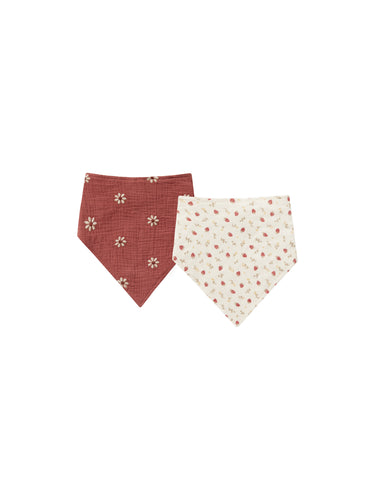 Rylee + Cru Scarf Bib Set - Strawberry Fields, Embroidered Daisy