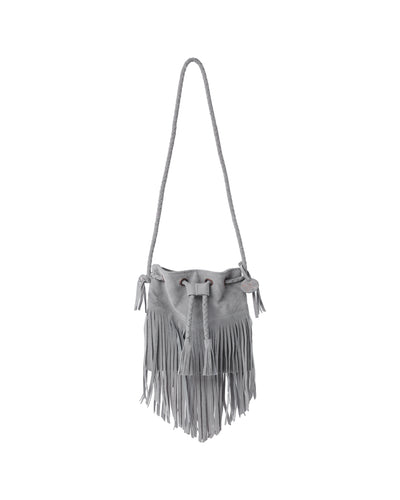 Rylee + Cru Fringe Crossbody Purse - Dusty Blue