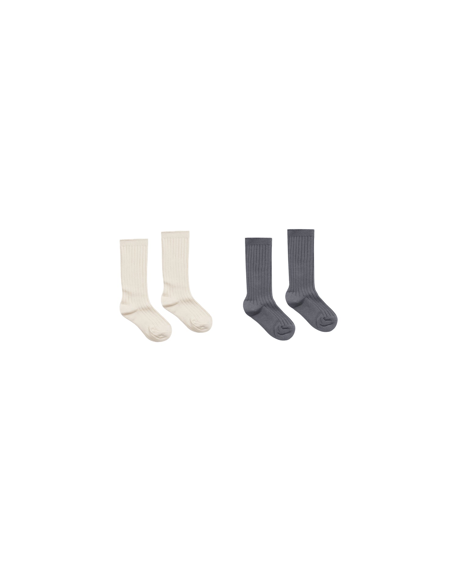 Rylee + Cru Ribbed Socks - Natural, Indigo