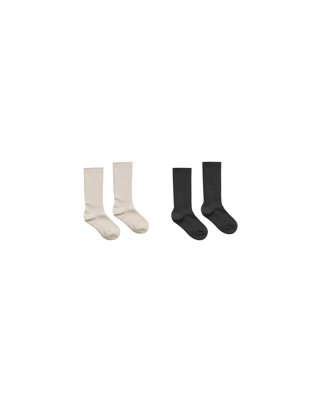 Rylee + Cru Ribbed Socks - Stone, Black