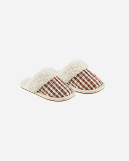 Rylee + Cru Slippers - Brick Gingham