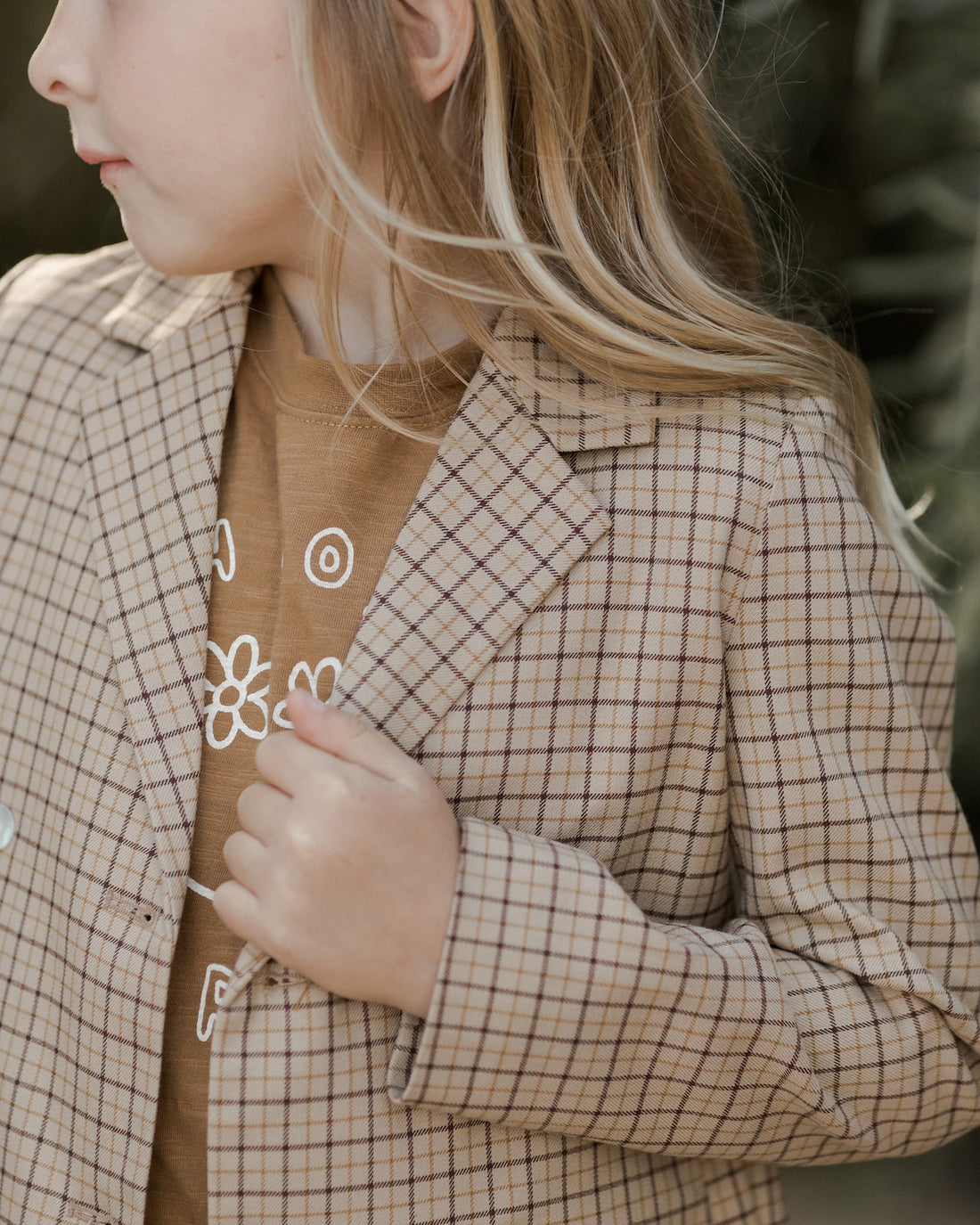 Rylee + Cru Double Breasted Blazer - Autumn Plaid