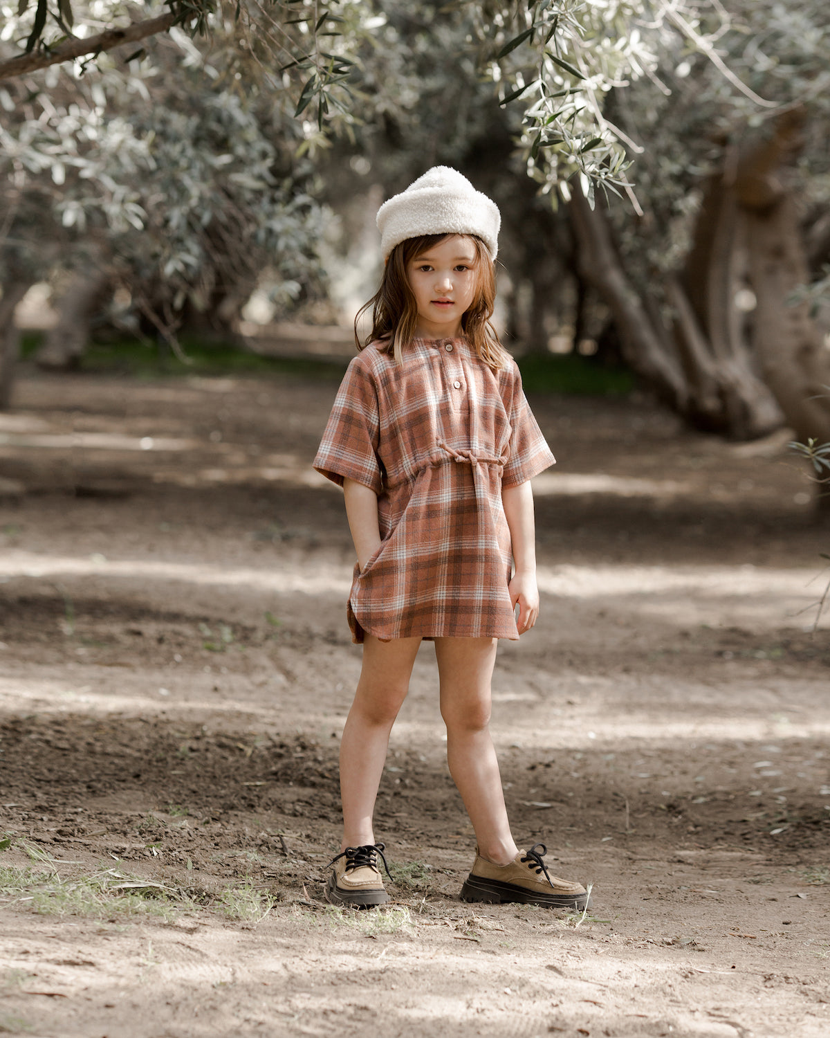 Rylee + Cru Eleni Dress - Brown Plaid