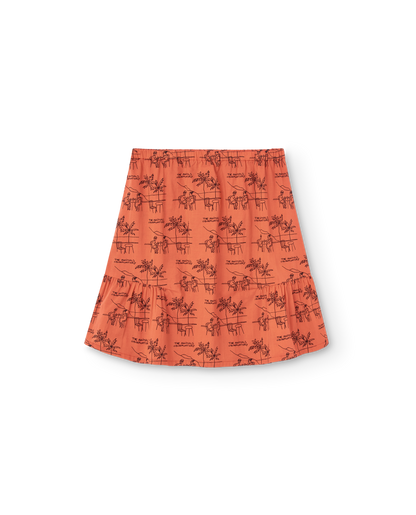 The Animals Observatory Slug Kid Skirt- Salmon