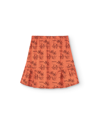 The Animals Observatory Slug Kid Skirt- Salmon