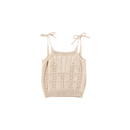 Tocoto Vintage Openwork Knit Top - Off White